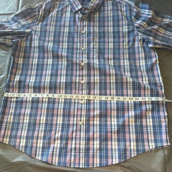 George Mens Shirt Size 2XL  Multicolor Blue Pink Plaid Classic Fit - Picture 15 of 15